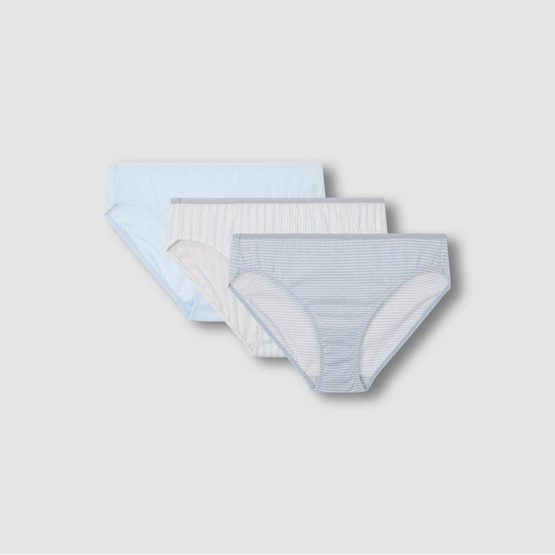 JAJU [JAJU] Women's Cotton Stripe Hipster Panty 3-pack (Choose 1