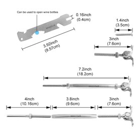 GDDIYing 6 Pack Cable Railing Hardware Deck Railing Kit System Fit 1/8" Cable Wire Rope Angle 180° Adjustable T316 Stainless Steel Marine Grade Swage Toggle Turnbuckles End