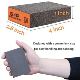 Sanding Sponge 220 Grit 4 Pcs, Coarse Medium Fine Sanding Block, Sander Sponges for Drywall Metal, Sandpaper Sponge Sanding Blocks for Wood by S&F STEAD & FAST