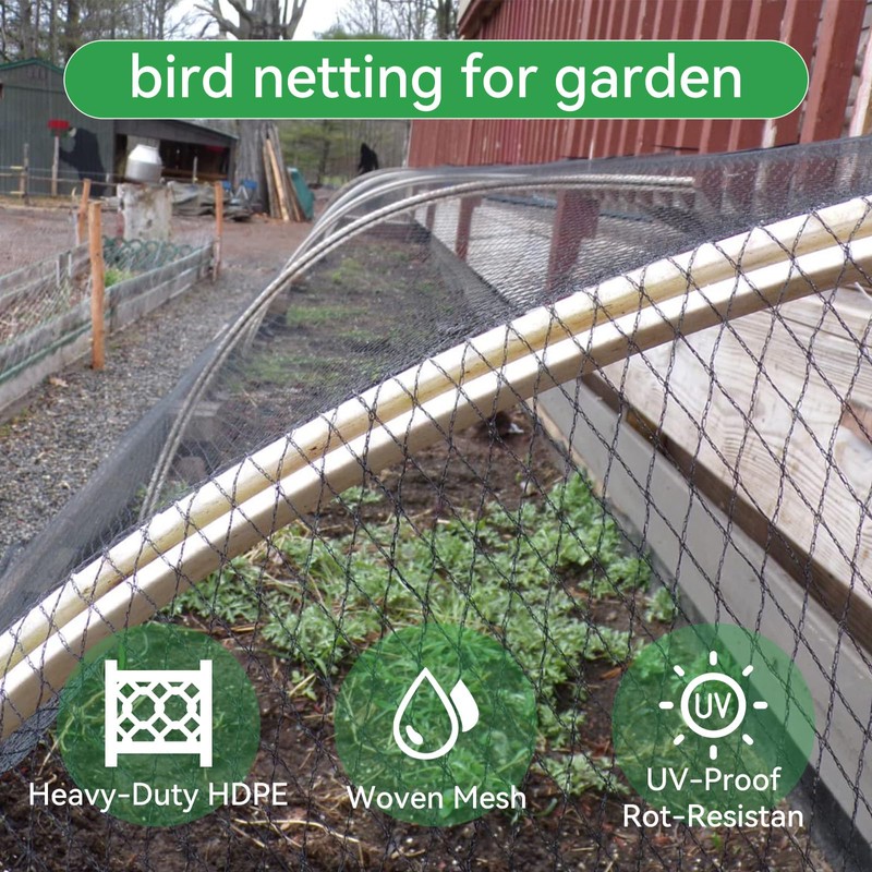 XiHaKey Heavy Duty Bird Netting 10x30Ft – Chicken Netting &