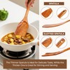 YTYOTO Wooden Spatula for Cooking, 2Pcs Natural Teak Wooden Spatula,