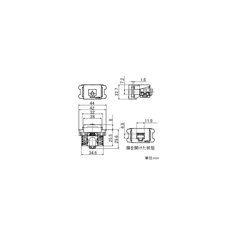 Panasonic Guttosu Series Info Modular Jack CAT5E Embedded Type Black