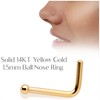 Body Candy 18 Gauge 14k Yellow Gold 1.5mm Ball L-Shaped