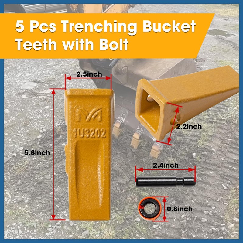 5 Pcs Bucket Teeth Replace 1U3202 1U-3202 Fit for J200