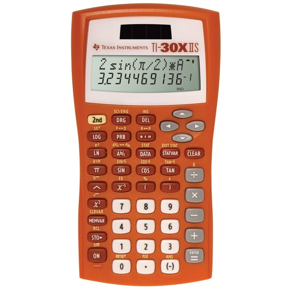 Texas Instruments TI-30X IIS 2-Line Scientific Calculator, Orange