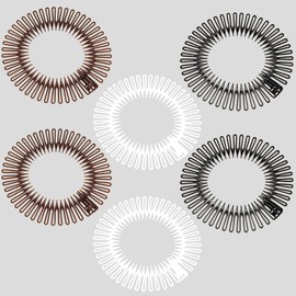 JazSwirl Comb Headbands for Women, 6-Pack Zig Zag Headbands with Teeth, Stretchy and Flexible Claw Headbands with Teeth, Plastic Teeth Headbands Wide Tooth Headbands Flexible Stretch Comb Headband