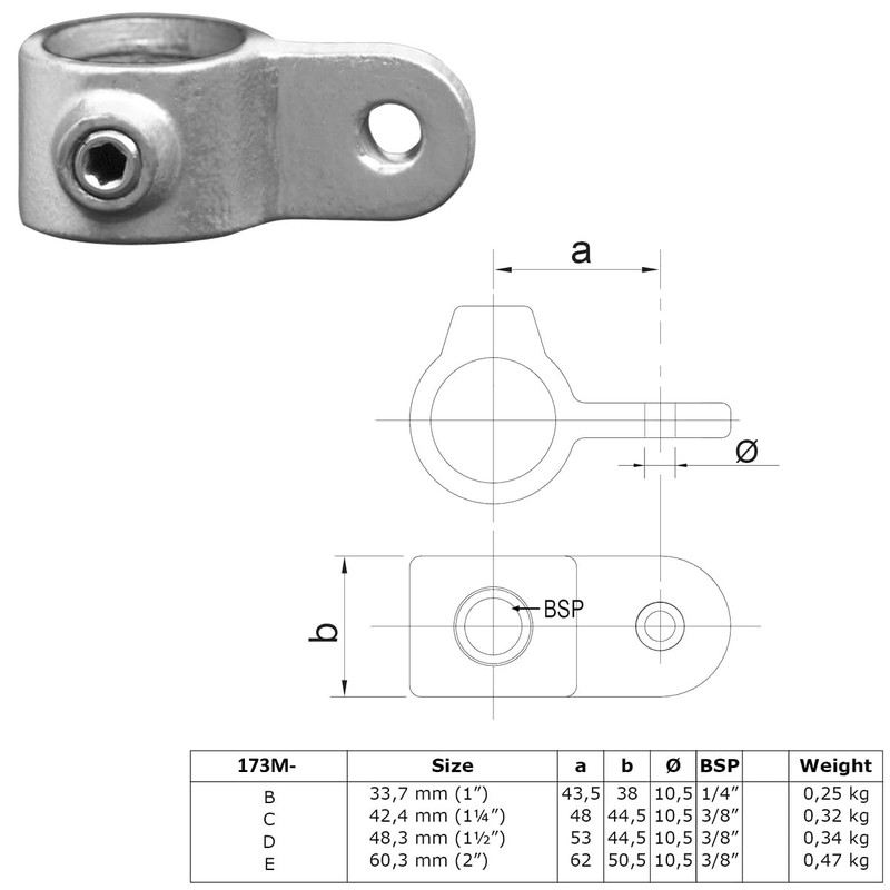 WITTKOWARE Pipe Connector Made of Galvanised Malleable Cast Iron for