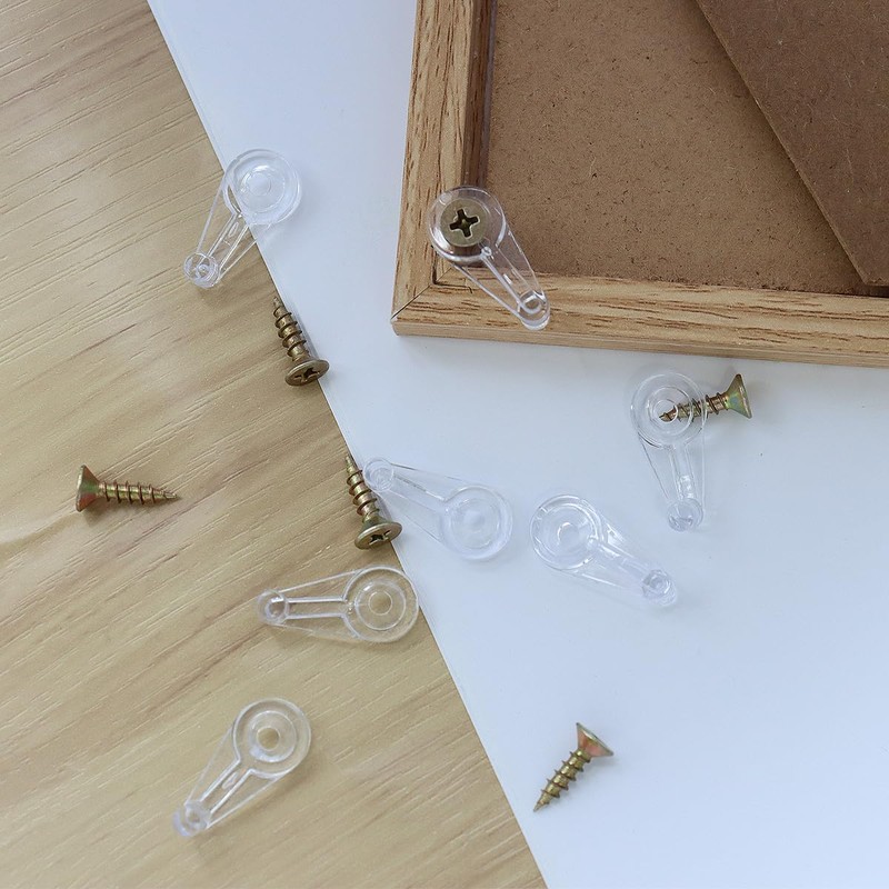 50 Pack Cabinet Door Glass Retainer Clips Kit, Plastic Glass