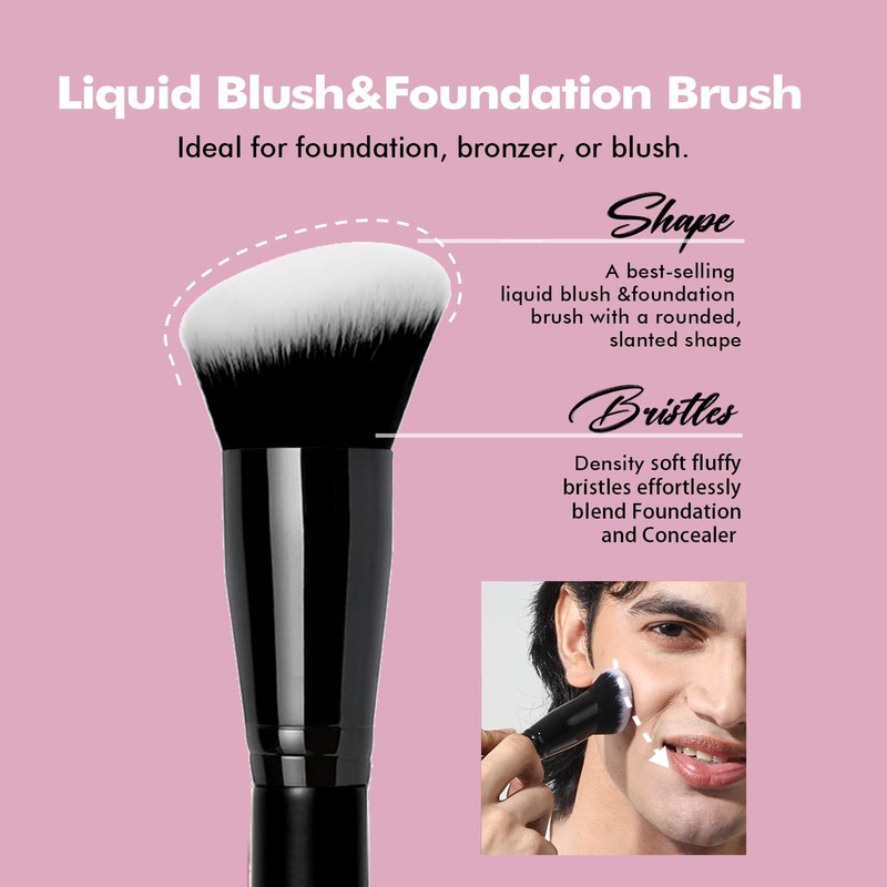 Viewart Design Ultimate Blending Makeup Brush with Liquid Blusher Brush