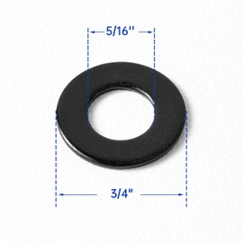 5/16'' (50 Pack) Stainless Steel Flat Washers, 3/4" OD, Black Oxide Metal Washers for Screws and Bolts