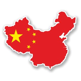 2 x 10cm China Flag Vinyl Sticker Decal Laptop Car Bike Luggage Travel Tag #6785 (10cm Wide x 8cm Tall)