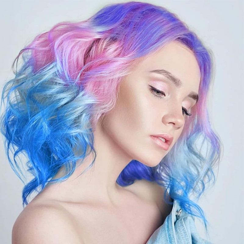 Tizas para Cabello 8 Colores Temporales Lavables No Pegajosas