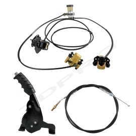 Unbranded Brake Caliper Reservoir Assembly Kit w/ Handbrake Lever Cable Go Kart Quad Trike