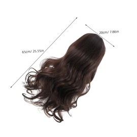 Baluue Long Brown Wavy Highlight Wig with Bangs Synthetic Heat Resistant Fiber Elegant Everyday Event Use Quick Styling Comfortable Fit for Women
