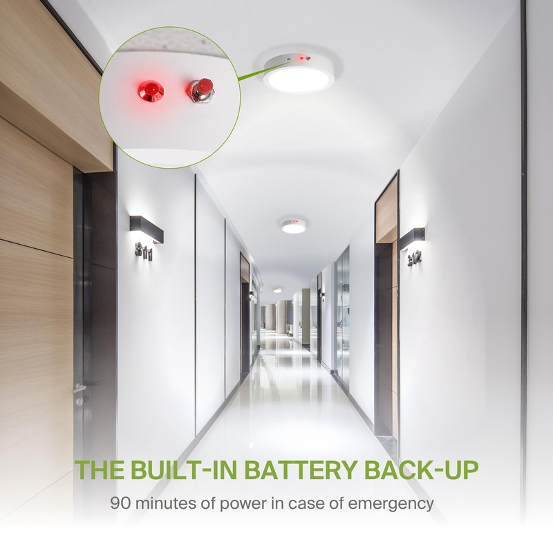 ASD 9 Inch LED Flush Mount Ceiling Light with Emergency