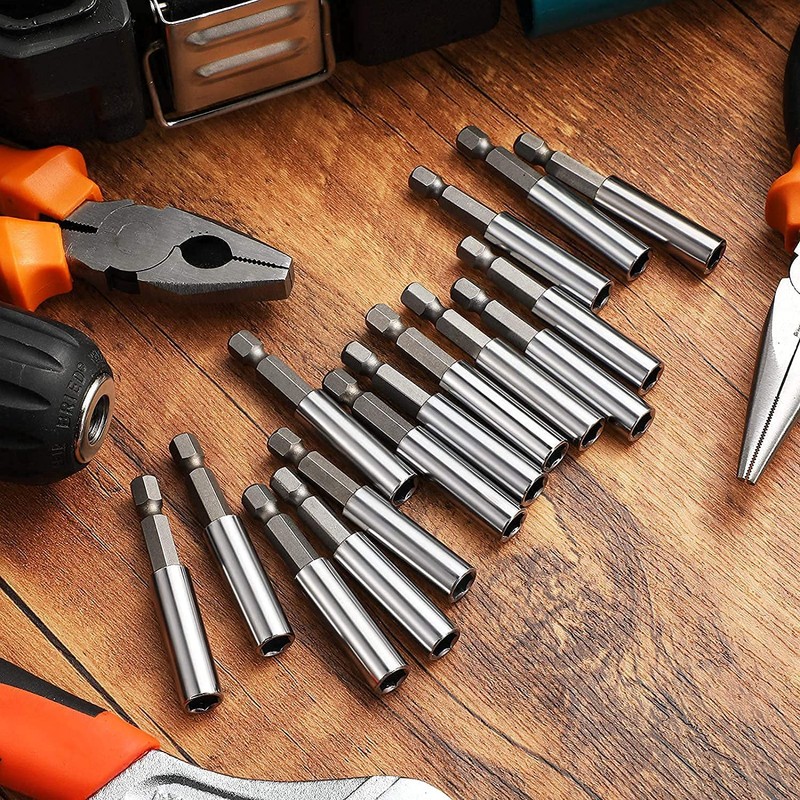 10 PCS 1/4" Hex 6.35mm Extend Shank Magnetic Screwdrivers Bit