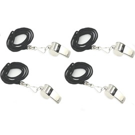 4 Pieces Stainless Steel Whistle Emergency Survival Whistle, Sports Whistle, Referee Whistle, Stainless Steel Referee Whistle, Perfect for Referees, Coaches, Police, Outdoor Sports
