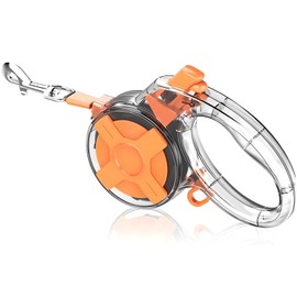 Correa Retráctil para Perros, Correa Ajustable para Perro de sin Enredos, para Perros pequeños medianos Grandes, Freno con una Sola Mano, para Mascota de hasta 44LBS-20kg,4m (Naranja)