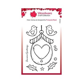 Woodware Collection FRS941 Christmas Bird House Stamp Set, Transparent, 6 x 4 Inch