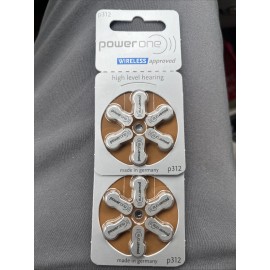 PowerOne Wireless Approved P312 Hearing Aid Batteries - 12 Batteries Exp 8/2024