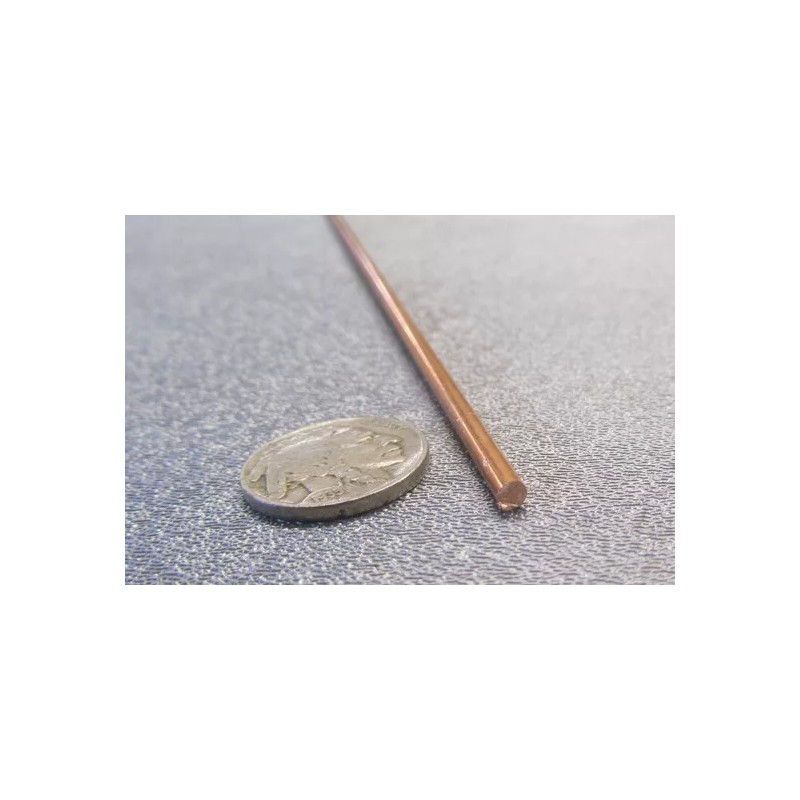 Basic 110 Copper Rod 1/8" Dia. x 24" Inch Length,