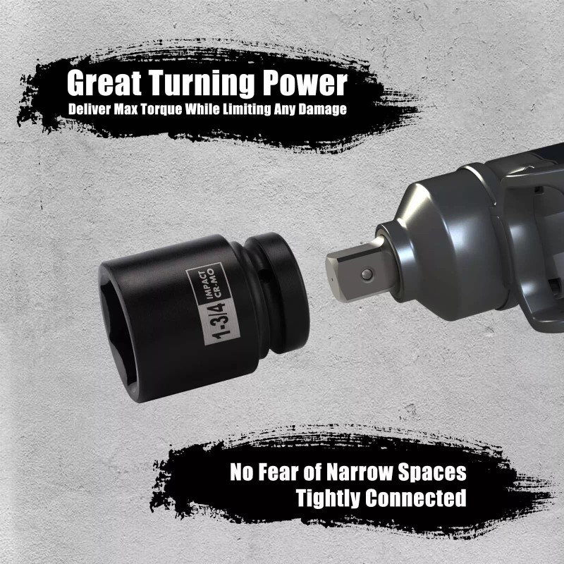 FS TOOL 1” Drive Spindle Axle Nut Impact Socket Set