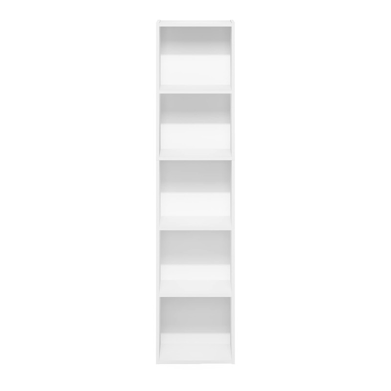 Furinno Luder Bookcase / Book / Storage, 5-Tier Cube, White