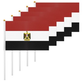 ASUNO 20 Pack Egypt Flags HandHeld Small Banners 14 × 21 cm Mini Egyptian Stick Flag Polyester for Party Decorations World Cup International Festival Events Indoor and Outdoor