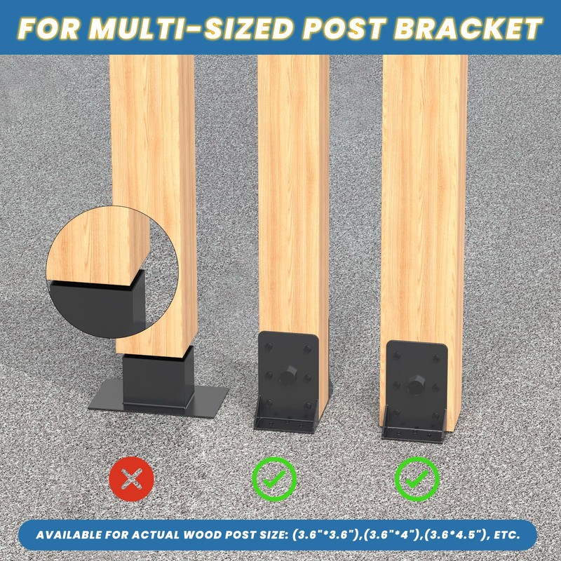 TAYORY 6x6 Post Base 2 Pcs,Inner Size 5.6"x5.6" Post Anchors,
