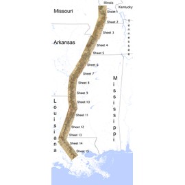 ArtCantHurtU 16x23 Inches Unframed 1944 Harold Fisk Mississippi River Meander Belt Alluvial Valley Map - Sheet 8: Victoria Bend to Tarpley Cut-Off - Full Color, Premium Matte Paper, Historical Map