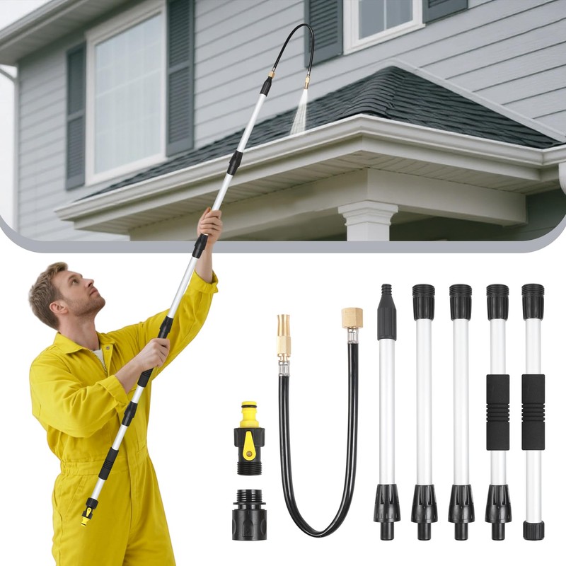 WESBRITE Gutter Cleaning Tools From The Ground, 8FT Gutter Cleaner