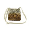 LONI Trendy Animal Print Faux Fur Shoulder/Cross-Body Bag Snow Leopard