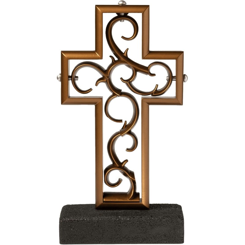 The Unity Cross® Antique Bronze Color Wedding Cross; Unity Candle