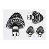 4 x 'Fantasy Mushroom' Temporary Tattoos - Water Resistant, Skin-Safe,