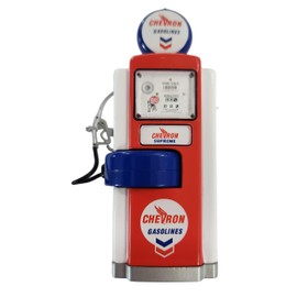 GreenLight Collectibles 1:12 Scale Vintage Retro Gas Pump Model - Red, Blue Metal Model Car Accessory