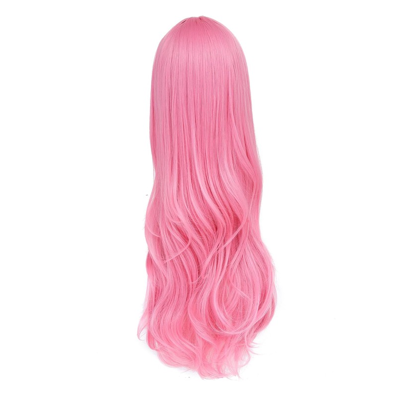 Long Wavy Synthetic Wig with Side Bangs for Cosplay Daily