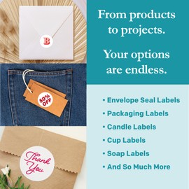 Premium Label Supply White Sticker Round Labels – 1-2/3" Circle – Laser/Inkjet Compatible – (24 per Sheet), 100 Sheets – 2,400 Total Adhesive Labels