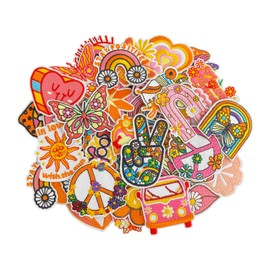 CLINTT - 48 parches hippie para planchar, bordado bohemio para planchar y coser para chaquetas, mochilas, gorras, bolsos, ropa