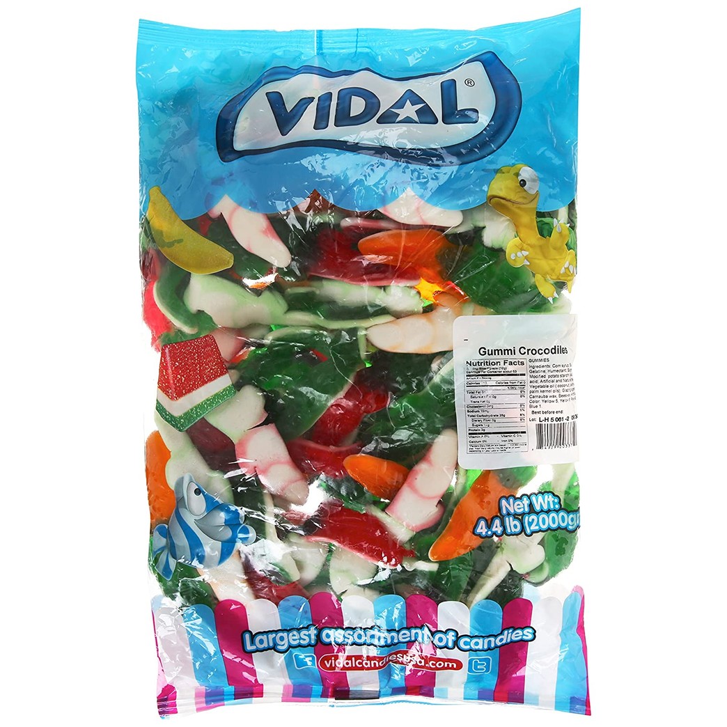VIDAL CANDIES USA Gummi Crocodiles Candy, 4.4 Pound