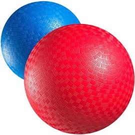 10 Inch Red & Blue Kickball Set - (2-Pack) with Pump - Large Playground Balls for Kids, Teens & Adults - Gym Sports Balls for Kickball, PE, Recess, Four Square & Backyard Games