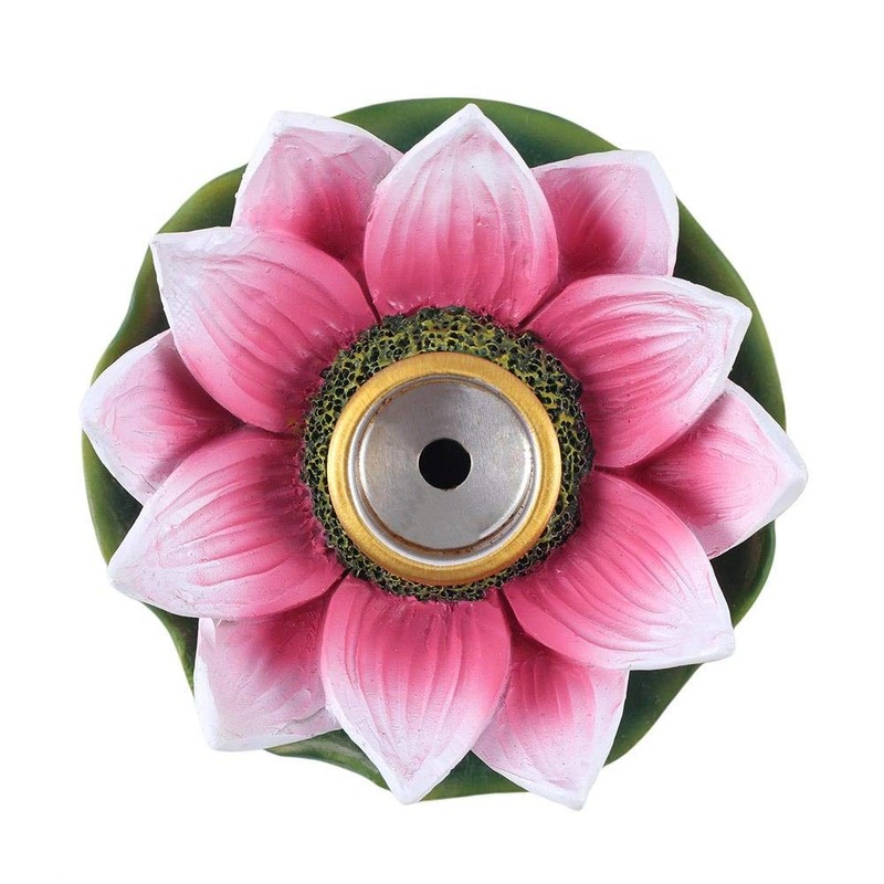 Colourful Resin Lotus Backflow Burner - 4.5cm x 7cm (1