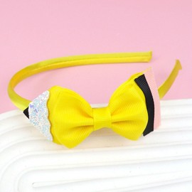 Roffiy Back to School Headband - Pencil Hairband for Teachers & Students - Cute Yellow & Pink Pencil Hair Hoop - Fun Hair Accessories for Classrooms, Parties, and School Spirit (yellow pencil)