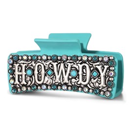 BVGA Western Hair Claw Clips for Women Turquoise Cowgirl HOWDY Hair Claws Western Hair Accessories Country Vintage Cowgirl Outfits Party Favors Gifts (Pattern D)