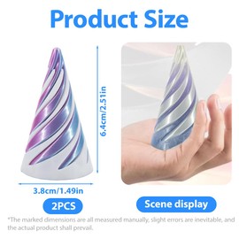 IKOPFLN Impossible Cone, Spiral Cone Fidget Toy, Spirals Cone Fidget Toy, 3D Printer Fidget Toy, Fidget Toys Adults, Impossibile Cones Stress Relief Toy, Spiral Toy, Pack of 2, a