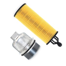 Tapa de aluminio para filtro de aceite de motor con filtro de aceite compatible con Jeep Wrangler Chrysler 200 300