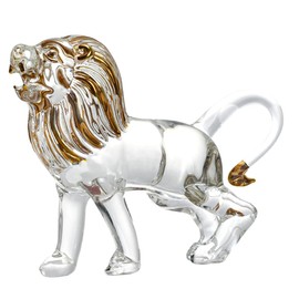 GRIRIW Lion Statue Lion Ornament for Home Decor Sturdy Crystal Material Sturdy Lion Sculpture Elegant Ornament