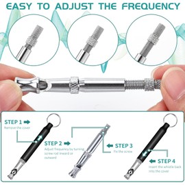 Jognee Pack of 2 Dog Whistles, Dog Whistle to Stop Barking Neighbouring Dog, Adjustable Ultrasonic Quiet Dog Whistle, Professional Recall Dog Training Whistle, with Lanyard