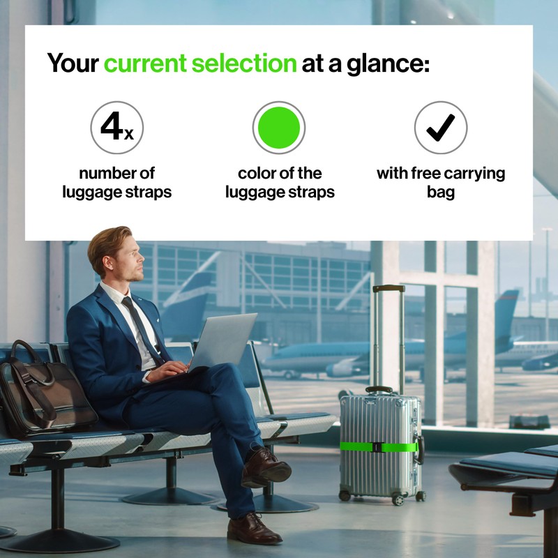 Travely® Premium Luggage Strap - Especially Eye-catching and Safe -