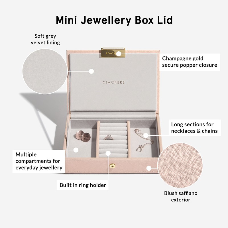 Stackers Blush + Champagne Gold Mini Jewellery Box Lid