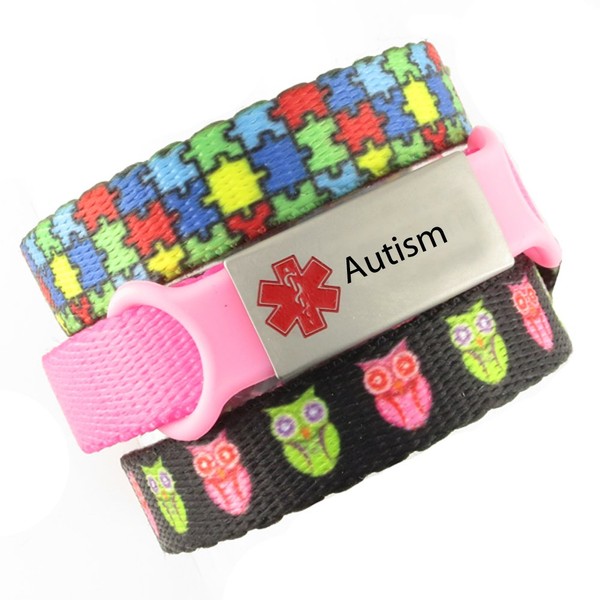 3 Bracelet Value Pack | Autism, Medical Alert Bracelets | Choice of Fun Designs | Adjustable up to 6.5" Wrist Size | Medical ID Bracelets | Puzzle & Hoot